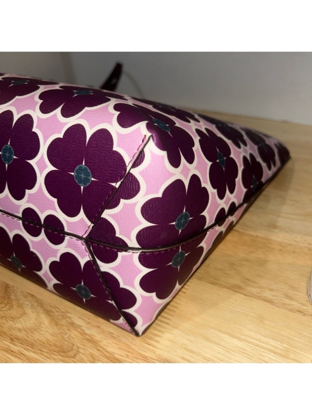 Floral Print Purple Tote Bag - Picture 9 of 15